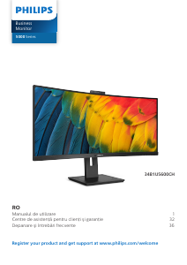 Manual Philips 34B1U5600CH Monitor LED