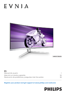 Manual de uso Philips 34M2C8600 Evnia. Monitor de LED