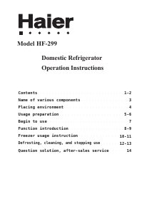 Handleiding Haier HF-299 Vriezer