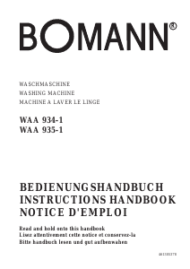 Bedienungsanleitung Bomann WAA 934-1 Waschmaschine
