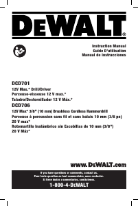 Manual de uso DeWalt DCD706B Atornillador taladrador