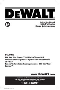 Manual de uso DeWalt DCD997CB Atornillador taladrador