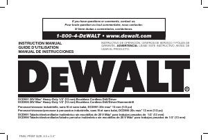 Mode d’emploi DeWalt DCD996P2 Perceuse visseuse