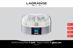 Handleiding Lagrange 439109 Yoghurtmaker