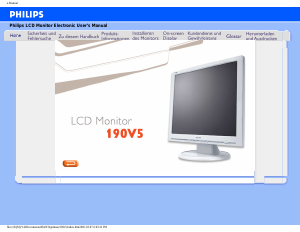 Manual Philips 190V5FB LCD Monitor