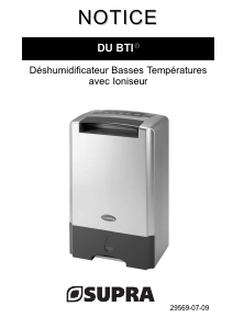 Mode d’emploi Supra DU BTI Déshumidificateur