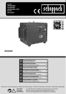 Bedienungsanleitung Scheppach SG5200D Generator