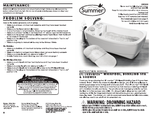 Manual Summer 08000 Lil Luxuries Baby Bath