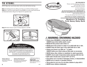 Manual Summer 08130A Fold Away Baby Bath