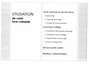 Mode d’emploi Thomson AQUA175 Lave-vaisselle