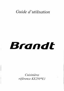 Mode d’emploi Brandt KE250WE1 Cuisinière