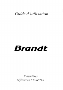 Mode d’emploi Brandt KE260WE1 Cuisinière