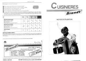 Mode d’emploi Brandt KF639N Cuisinière