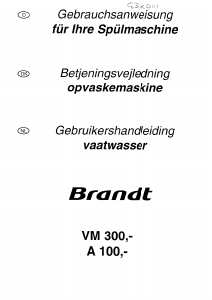 Handleiding Brandt A100FE1 Vaatwasser