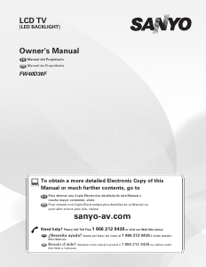 Bruksanvisning Sanyo FW40D36F LCD TV