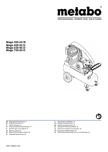 Manual de uso Metabo Mega 400-50 W Compresor