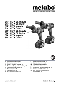 Handleiding Metabo SB 18 LTX Impuls Schroef-boormachine