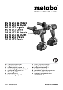 Bruksanvisning Metabo SB 18 LTX Quick Drill-skrutrekker