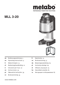 Brugsanvisning Metabo MLL 3-20 Linjelaser