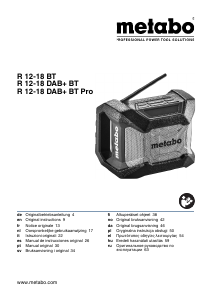 Руководство Metabo R 12-18 DAB+ BT Pro Радиоприемник