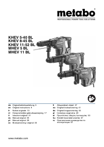 Bedienungsanleitung Metabo KHEV 8-45 BL Bohrhammer