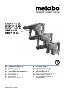 Manual Metabo KHEV 11-52 BL Martelo perfurador