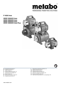 Manual Metabo HWW 4500/25 Inox Water Pump