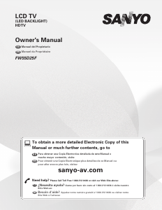 Manual Sanyo FW55D25F LCD Television
