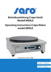 Bedienungsanleitung Saro MERLE Crêpes Maker