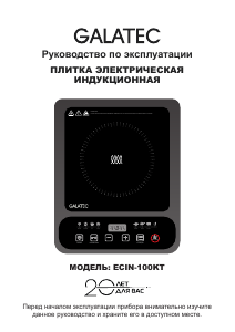 Руководство Galatec ECIN-100KT Варочная поверхность