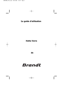 Mode d’emploi Brandt AD289ZE1 Hotte aspirante