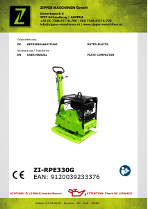 Manual Zipper ZI-RPE330G Plate Compactor
