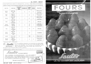 Mode d’emploi Sauter 7680MOP2 Four