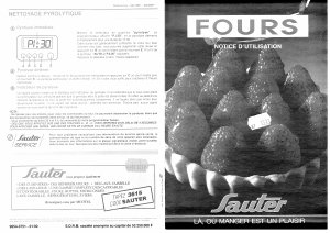 Mode d’emploi Sauter 8892MP1 Four