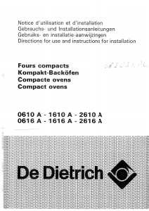 Bedienungsanleitung De Dietrich 2610A Backofen