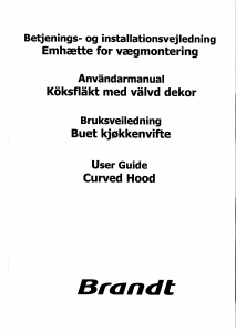 Bruksanvisning Brandt AD256XN1 Köksfläkt