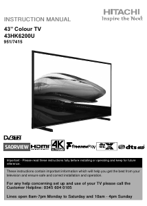 Handleiding Hitachi 43HK6200U LED televisie