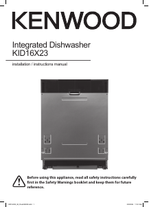 Manual Kenwood KID16X23 Dishwasher