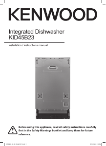 Manual Kenwood KID45B23 Dishwasher
