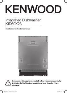 Manual Kenwood KID60X23 Dishwasher