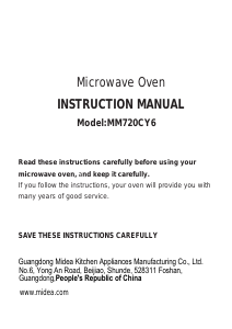 Handleiding Midea MM720CY6 Magnetron