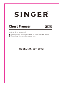 Handleiding Singer SDF-600GI Vriezer