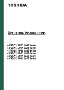 Handleiding Toshiba 50UA3D63DB LED televisie