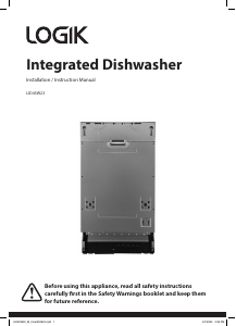 Manual Logik LID45W23 Dishwasher