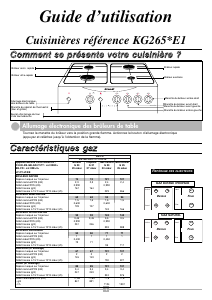 Mode d’emploi Brandt KG265TE1 Cuisinière
