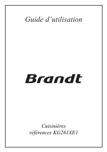 Mode d’emploi Brandt KG261XE1 Cuisinière