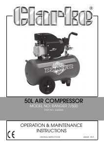 Manual Clarke Ranger 7/500 Compressor