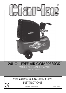 Manual Clarke Ranger 6/240 Compressor