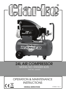 Handleiding Clarke Ranger 8/25 Compressor