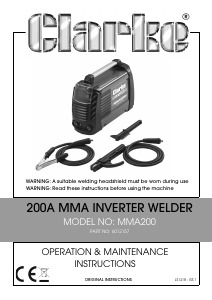 Manual Clarke MMA200 Welder